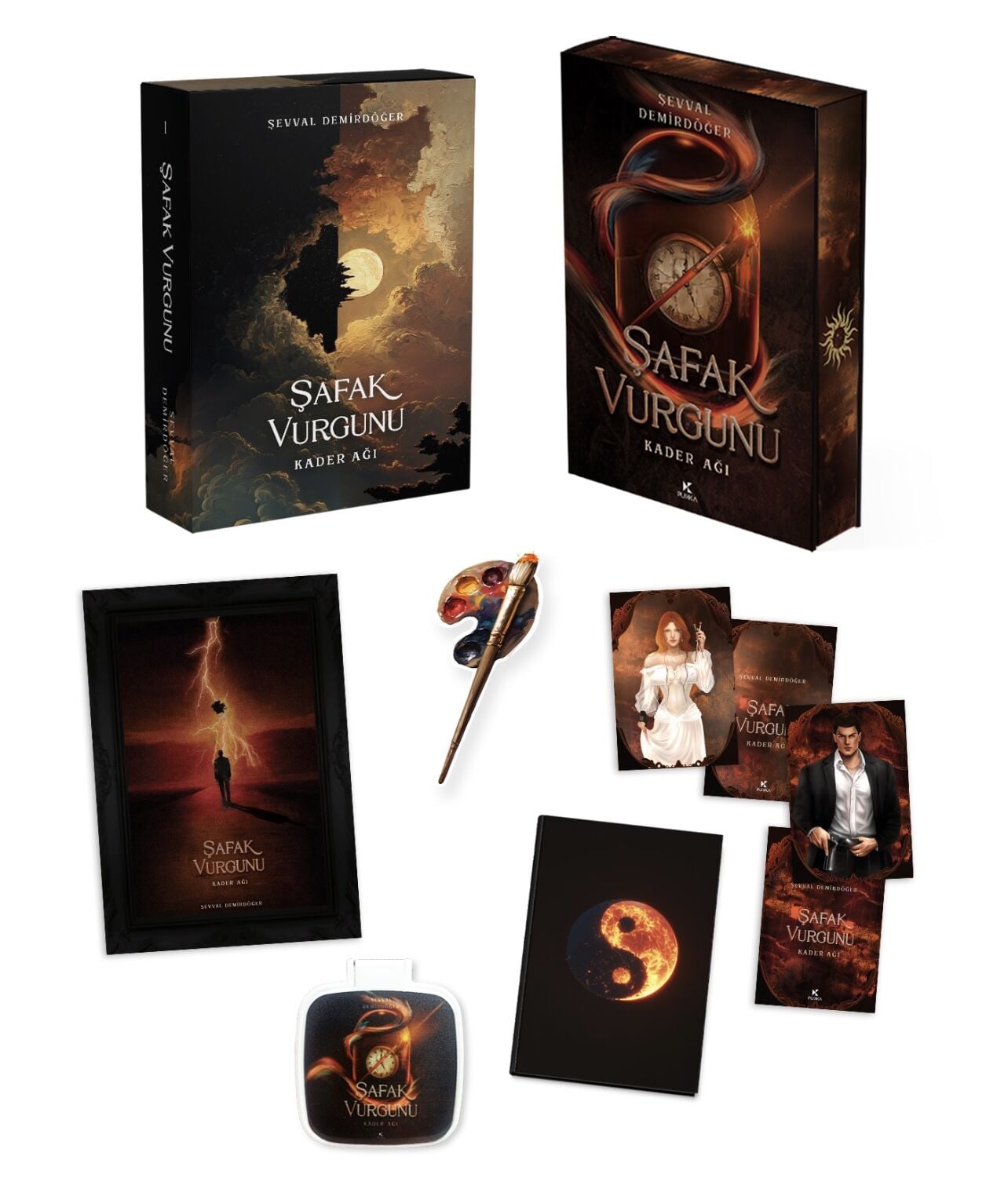 YAN BOYAMALI KUTULU ŞAFAK VURGUNU AYNA HEDİYELİ CİLTLİ SET-ŞEVVAL DEMİRDÖĞER